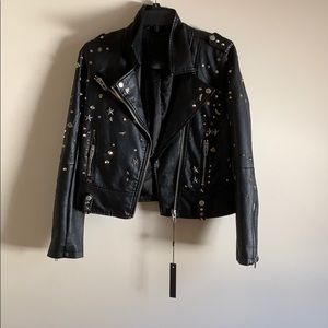 NWT BLANC NYC studded leather jacket